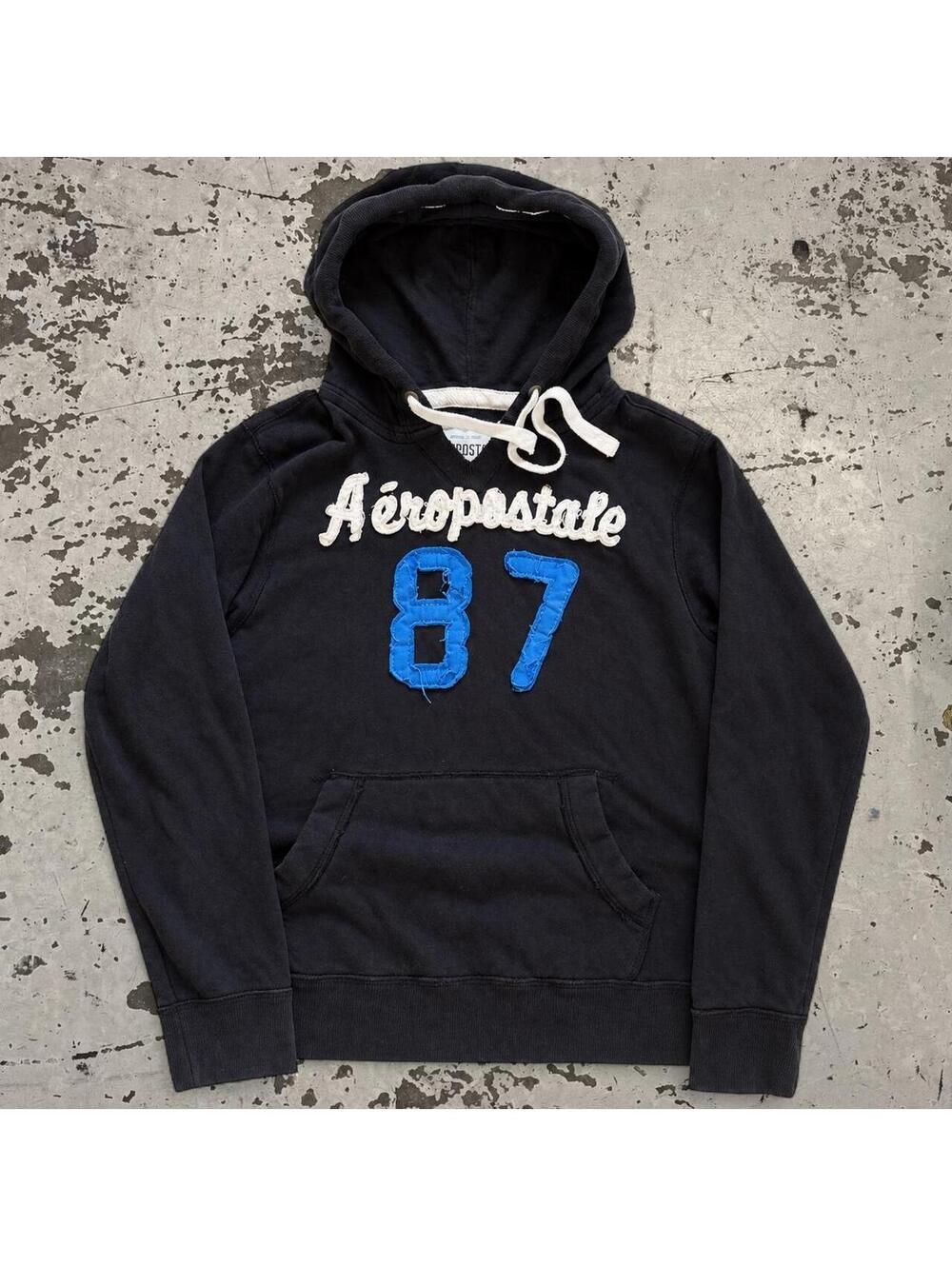 Mens Y2K Aeropostale embroidred Zip Up Hoodie Size XL